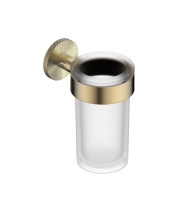 Стакан для зубных щеток с держателем ABBER Pol 316 AA1960BG брашированное светлое золото